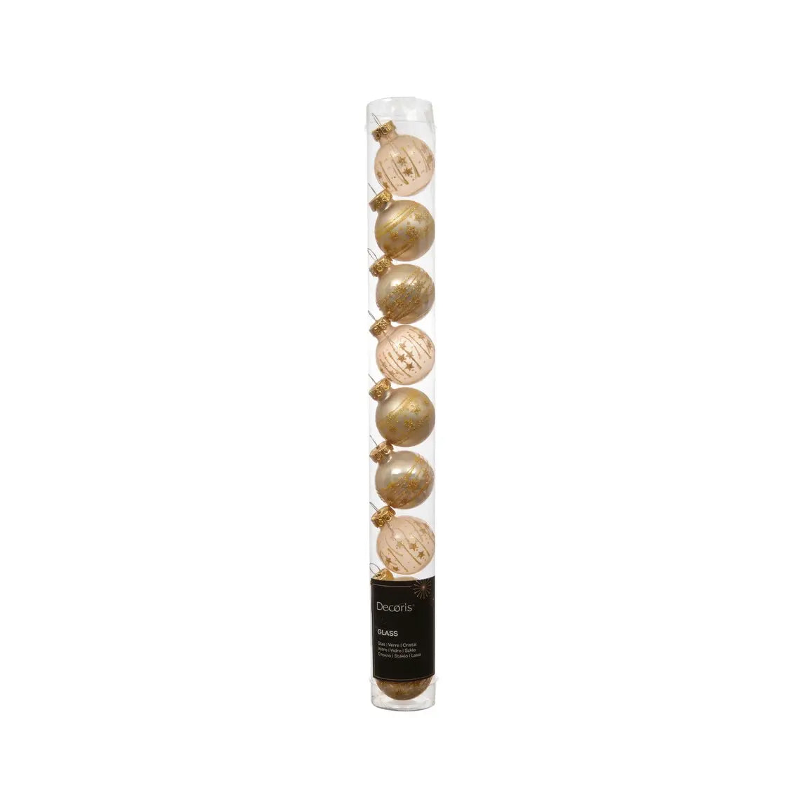 Box 9 palline di Natale in vetro perla lucide e opache Ø3 cm