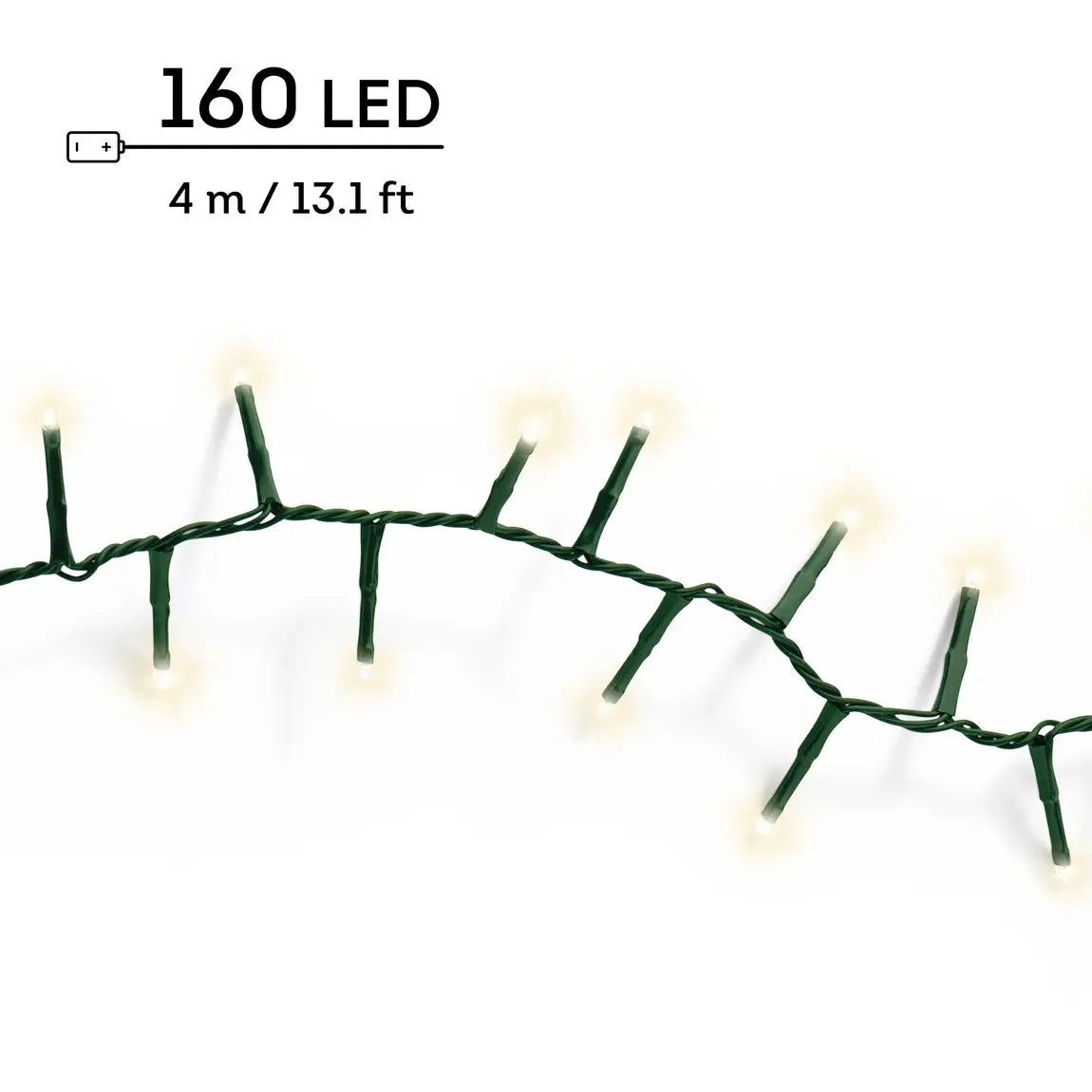 Catena luminosa LED Compact verde e bianco caldo da esterno 4 m