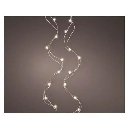 Micro Led luce fissa argento/bianco caldo 495cm 100L a batteria