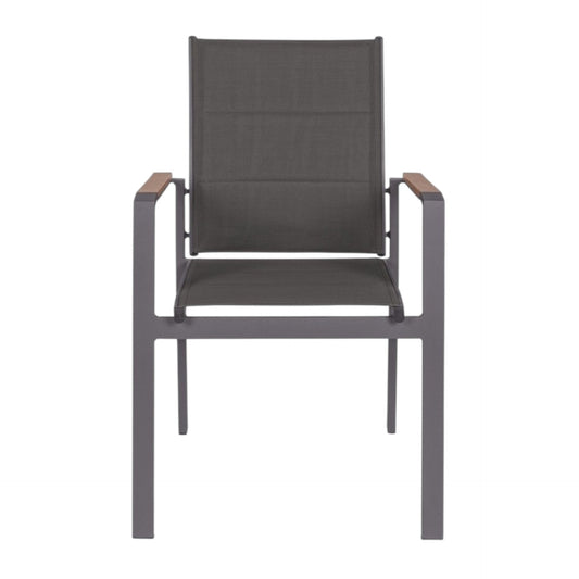 Sedia con braccioli Kubrik antracite cm 56,5x62x88h