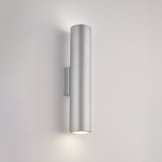 Applique in ferro laccato bianco GU10 con decorazione argento antico 2 luci H.30 - L.8 - P.6