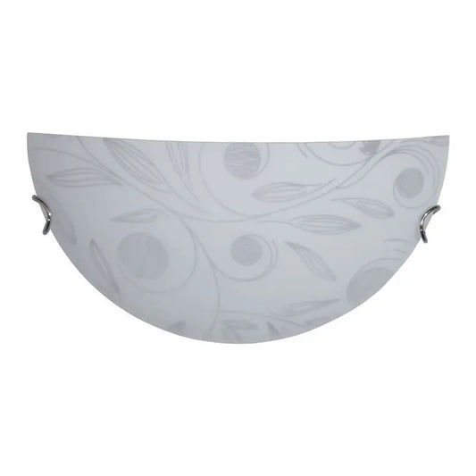 Applique Letizia 1xE27 ganci cromo vetro lastra bianco decorato tagli