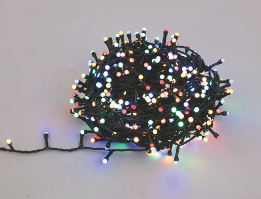 Catena luminosa 500 LED tondi 25 m multicolore