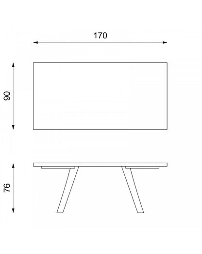 Tavolo Allungabile Barret 170-270x90, Top Marmo Calacatta, Gambe Nero