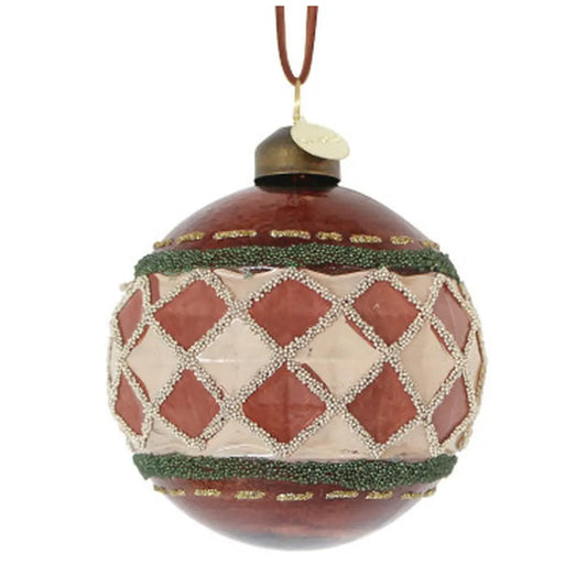 Sfera decorativa Geometrical in vetro marrone Ø8 cm