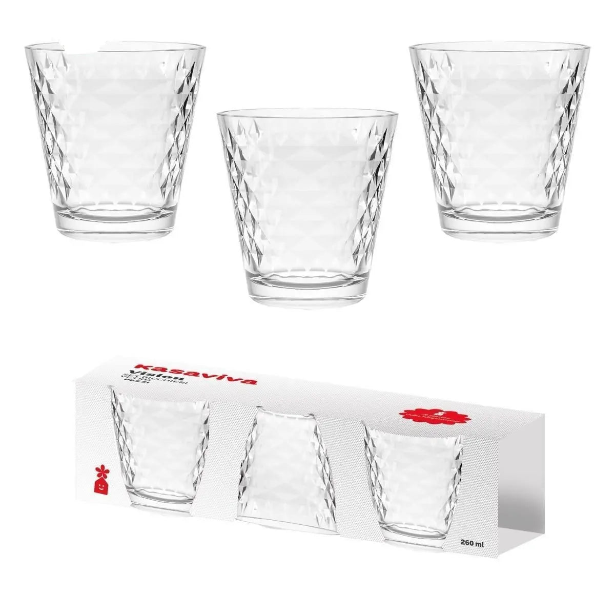 Set  3 bicchieri vision Diamond 25 cl