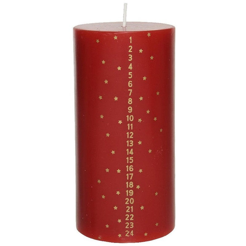 Candela dell’Avvento rossa Ø7.5 × H15 cm