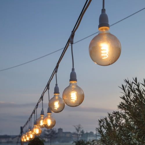 Portalampada E27 500xH30cm con Cavo gomma Bianco, uso Esterno