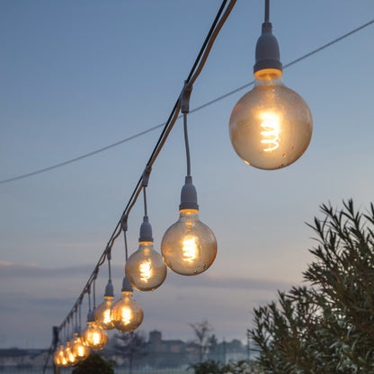 Portalampada E27 500xH30cm con Cavo gomma Bianco, uso Esterno