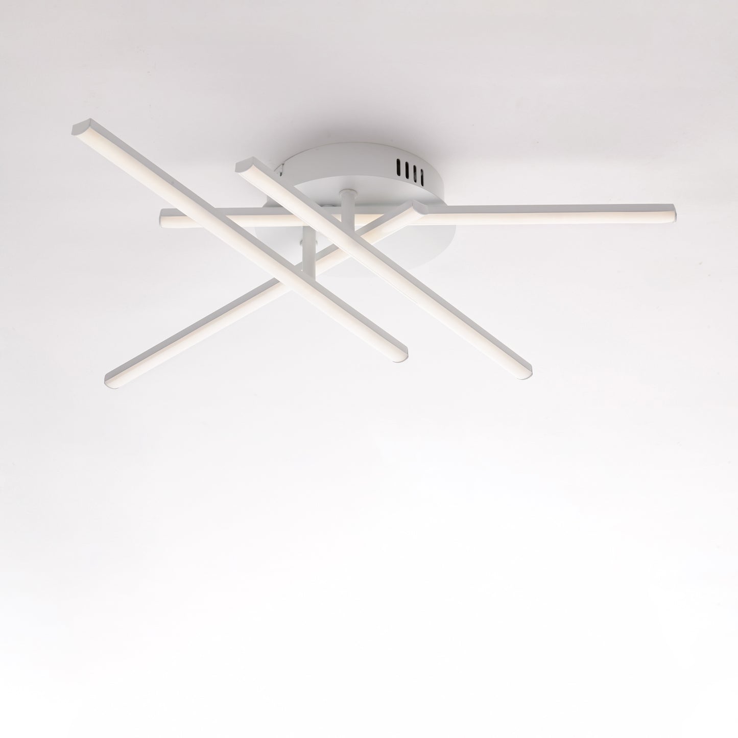 Plafoniera in metallo e alluminio laccato bianco con led integrato H.10 - Ø 65