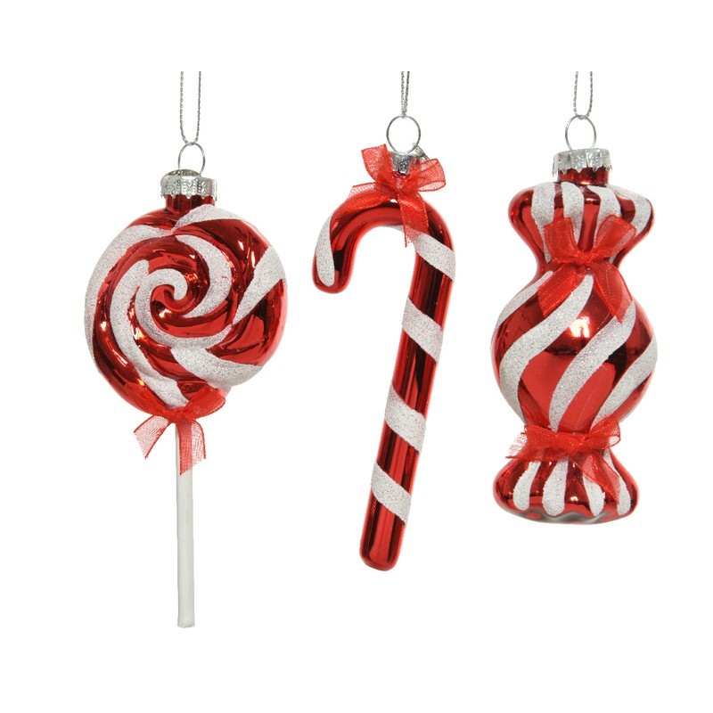 Pendente natalizio candy in vetro modelli assortiti