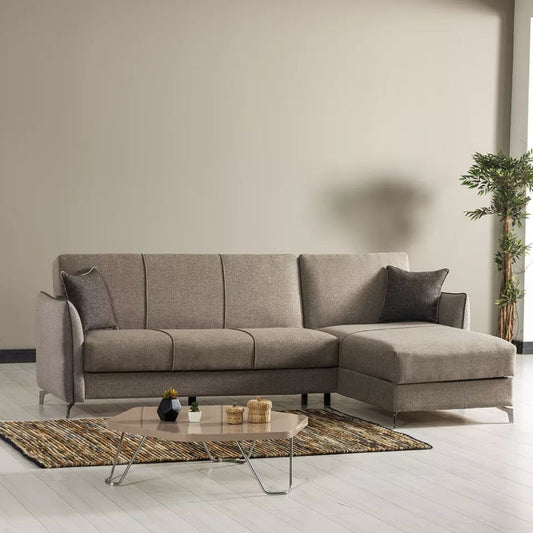 Divano grigio chiaro 277x132x90 cm