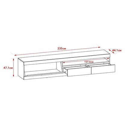 Parete attrezzata rovere e bianco 235x44,1x195