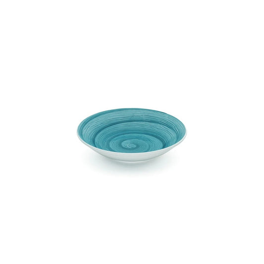 Piatto fondo petrol memento table in ceramica dipinta a mano Ø 23,5 cm
