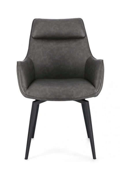 2x Poltrona in ecopelle antracite 56x65x92