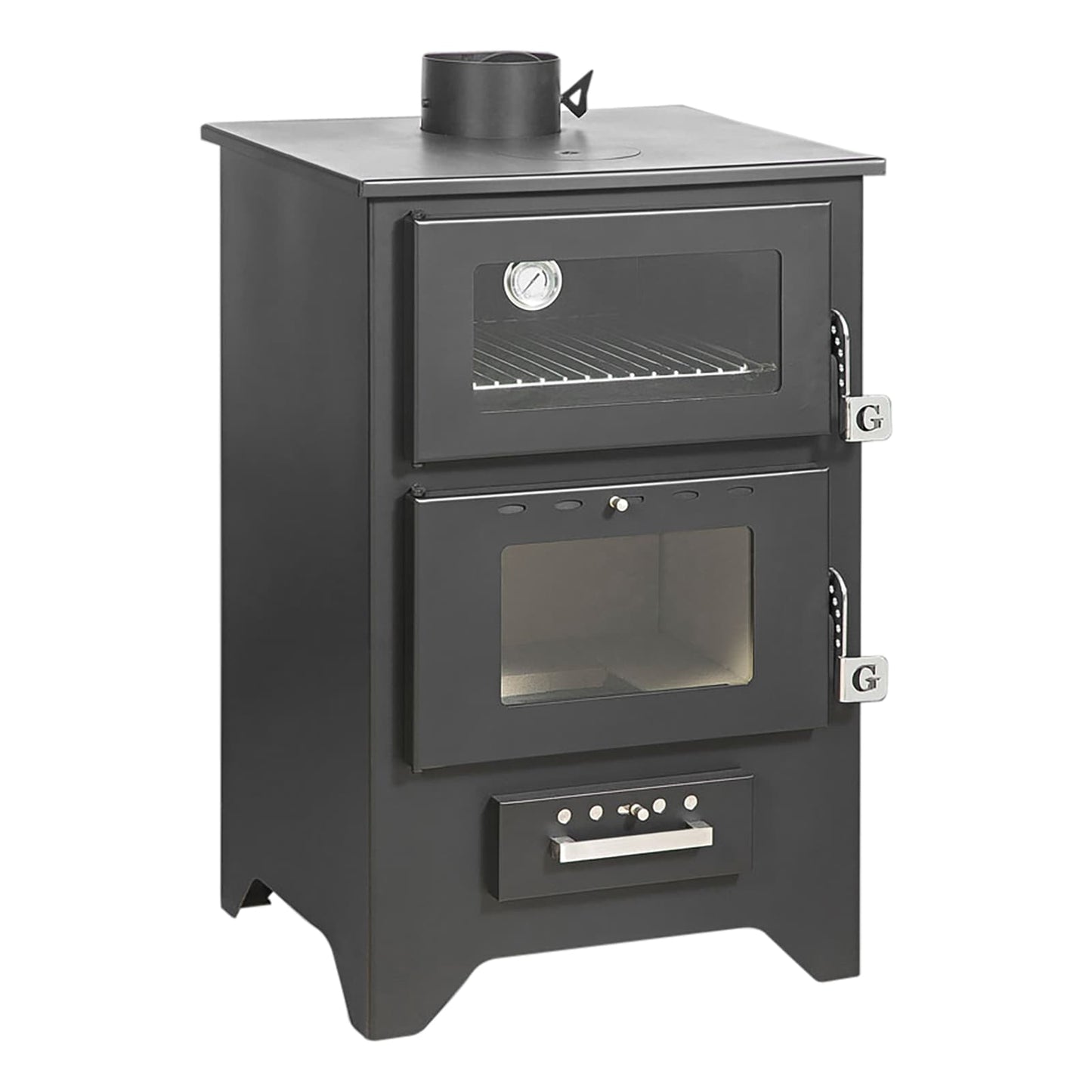 Stufa a Legna con Forno Silvia Nera 14,6 Kw L50,5xP58,5xH90,5