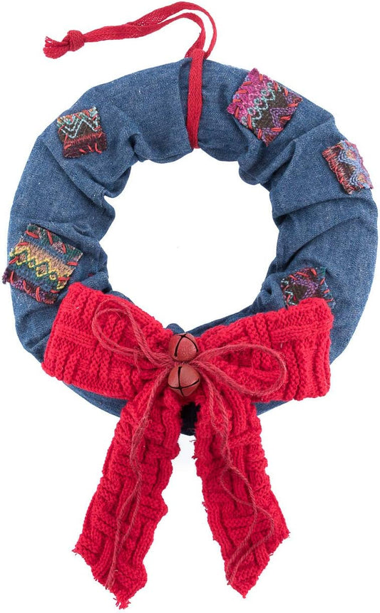 Jeans con fiocco in lana rosso 51x33x9 cm