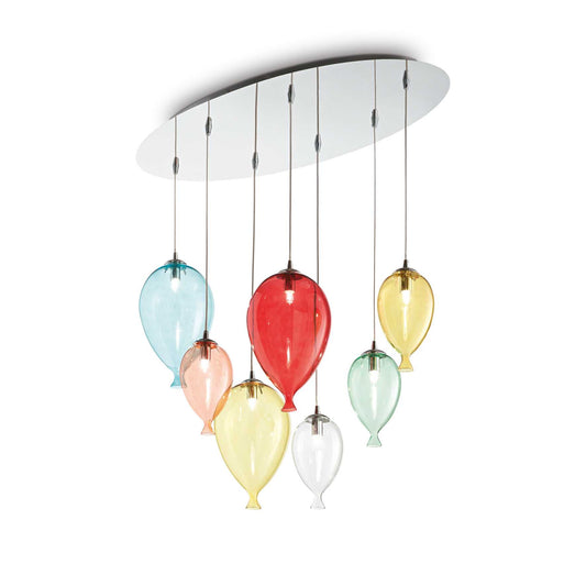 Lampada a sospensione multicolor L 800 x H min 490 - max 1350 x P 300 mm