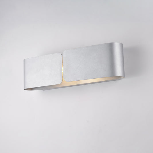 Applique Ferro Laccato Bianco Decor Argento 2 Luci 12x45x10 cm