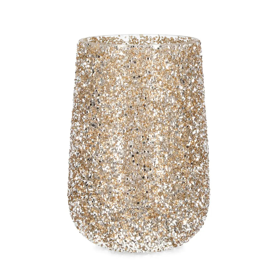 Portacandela Brillant in vetro oro Ø18,5 × H27 cm