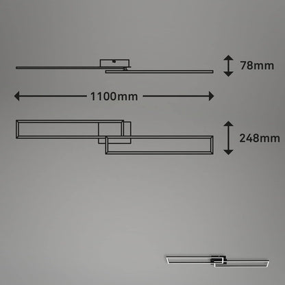 Briloner plafoniera applique led 110 cm 40w 4400lm nero
