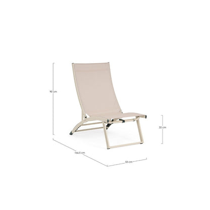 Bizzotto poltrona lounge reclinabile Taylor whisper in alluminio e textilene 53 x 166,5 x 90 cm
