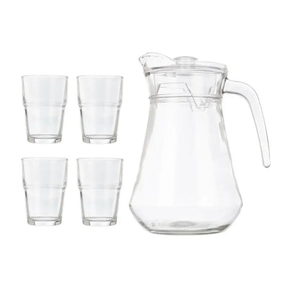 Set 5 pezzi con brocca 1,3L e 4 bicchieri da 270ml