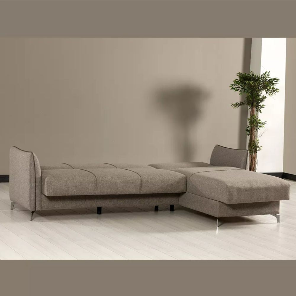 Divano grigio chiaro 277x132x90 cm
