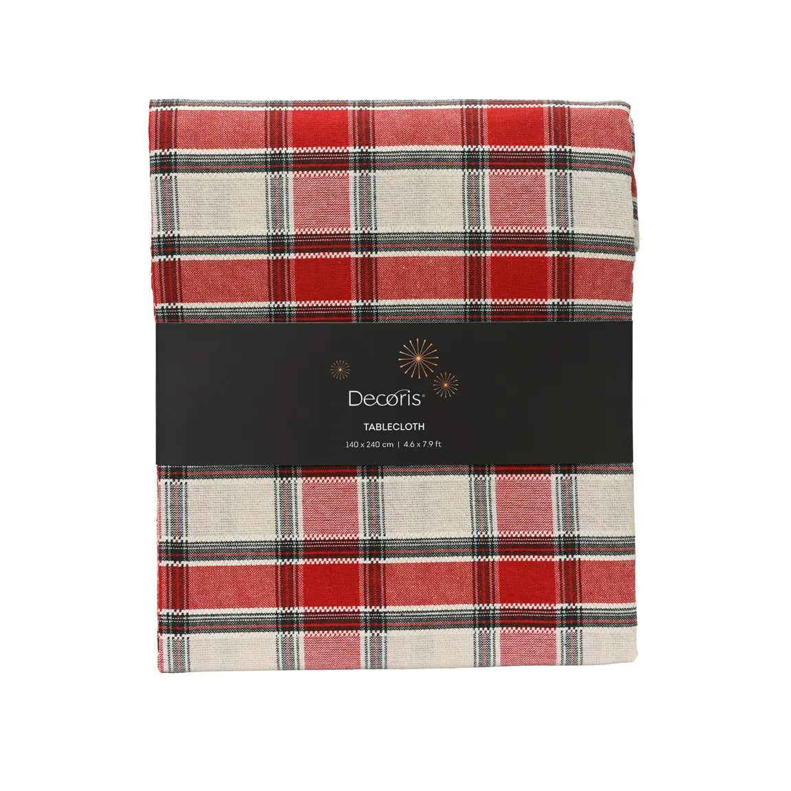 Tovaglia tartan rossa e verde 240 × 140 cm