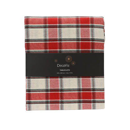 Tovaglia tartan rossa e verde 240 × 140 cm