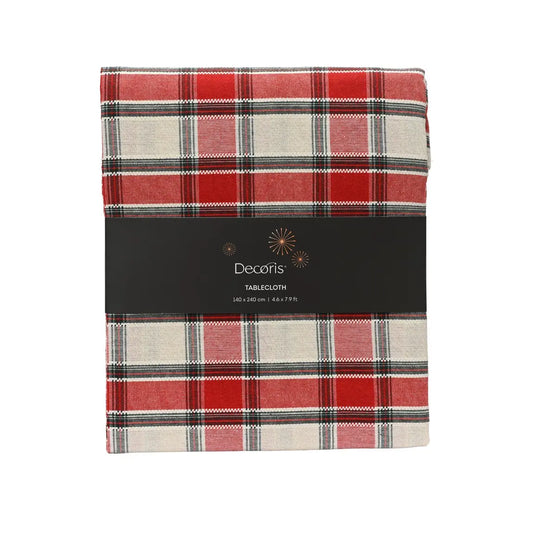 Tovaglia tartan rossa e verde 240 × 140 cm