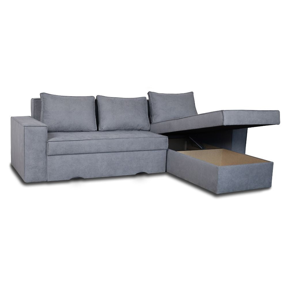 Divano angolare grigio cenere 250x180 cm