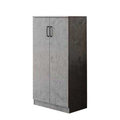 Armadio scarpiera multiuso grigio cemento legno nobilitato 2 ante h130x71x38