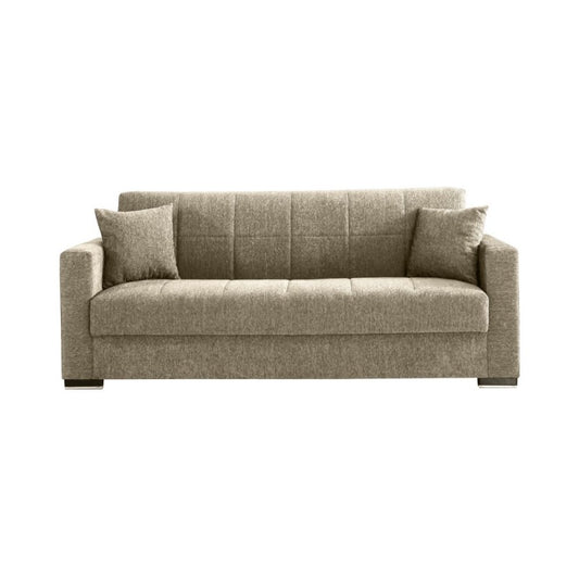 Divano pronto letto beige in tessuto cm 210x80x90 h