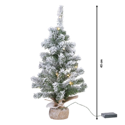 Mini albero di Natale Imperial verde innevato con 10 LED Ø30 × H45 cm