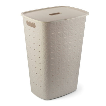 Cesta portabiancheria Curver Softex crema 56l cm 42x31,6x60 h