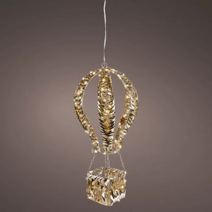 Mongolfiera luminosa LED oro e bianco caldo da esterno 30 × 30 × H60 cm