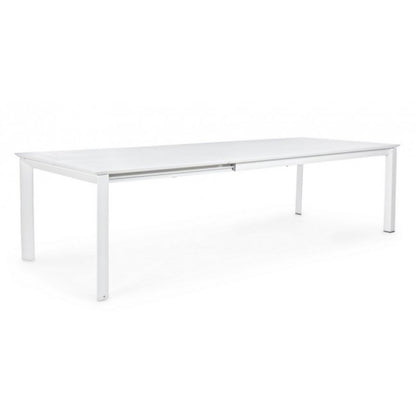 Tavolo Konnor in alluminio bianco cm 200-300x110x76h