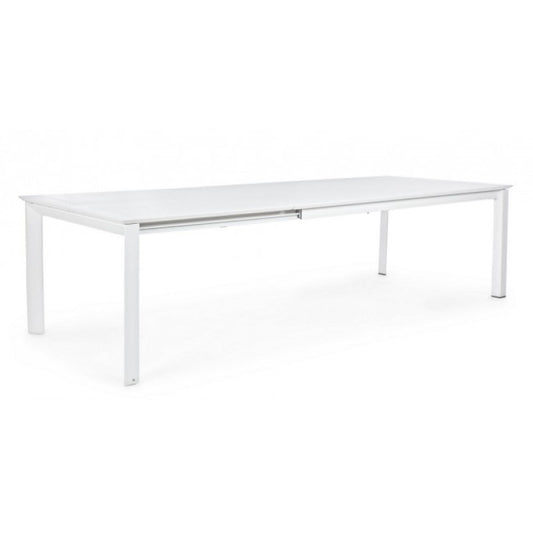 Tavolo Konnor in alluminio bianco cm 200-300x110x76h