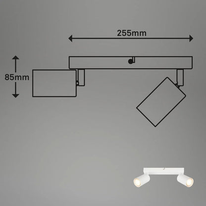 Faretto soffitto 2xGU10 orientabile bianco 15,5 x 5,5 x 25,5 cm
