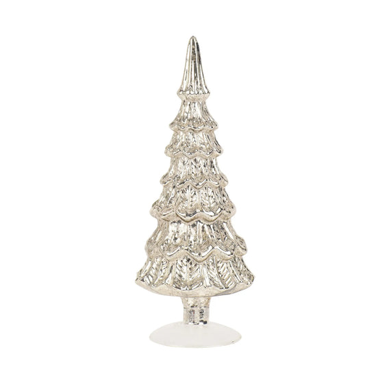 Albero di Natale decorativo in vetro argento antico Ø14 × H35 cm