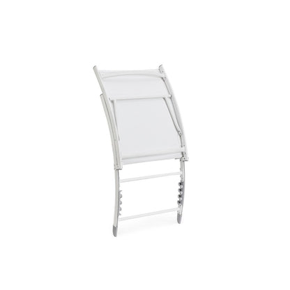 Bizzotto poltrona lounge reclinabile Taylor bianco in alluminio e textilene 53 x 166,5 x 90 cm