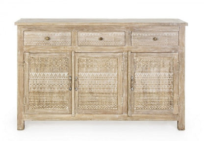 Credenza 3 ante e 3 cassetti in legno stile naturale
