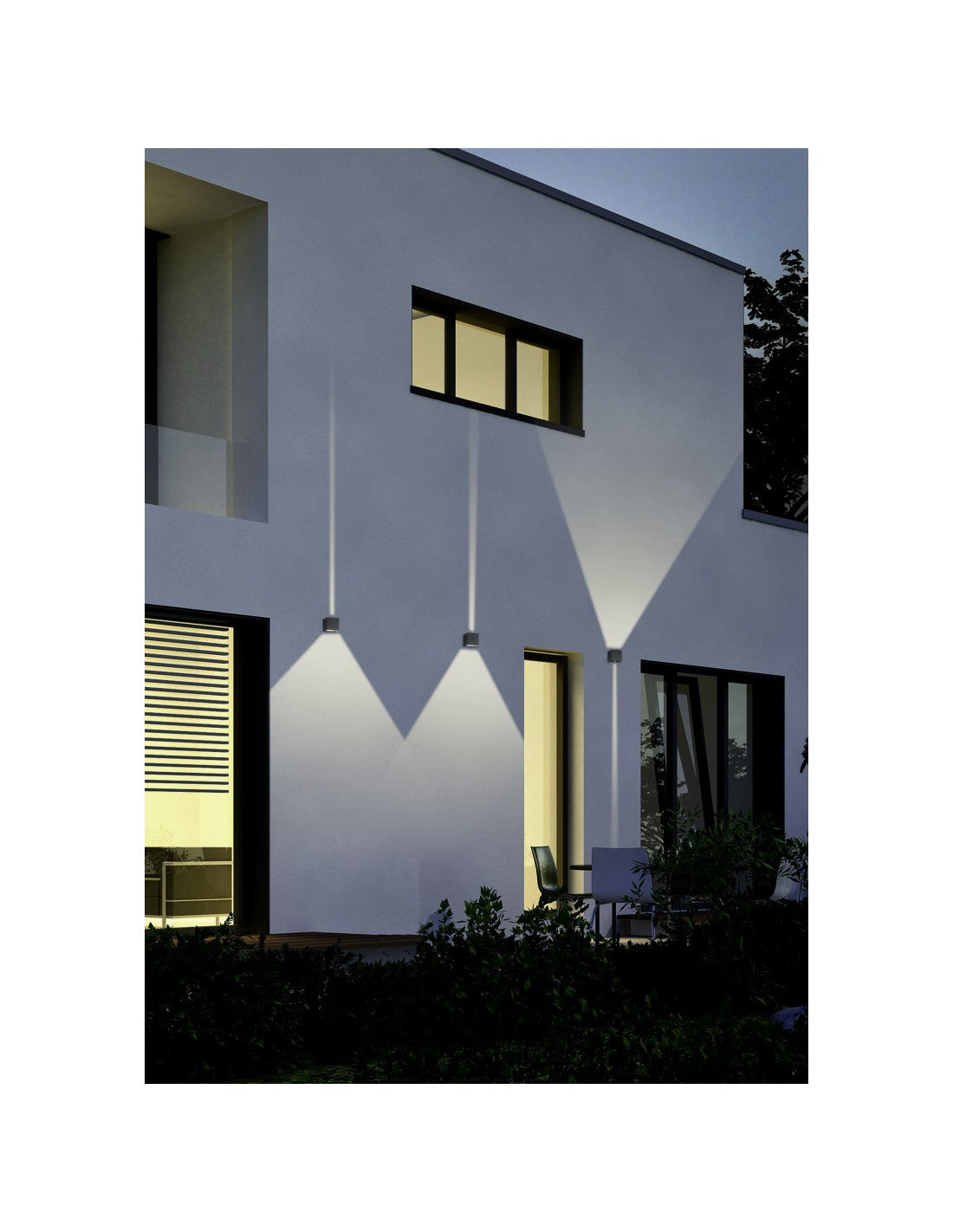 Applique Cubo Antracite Doppia Luce Led Adaja IP54 Trio Lighting