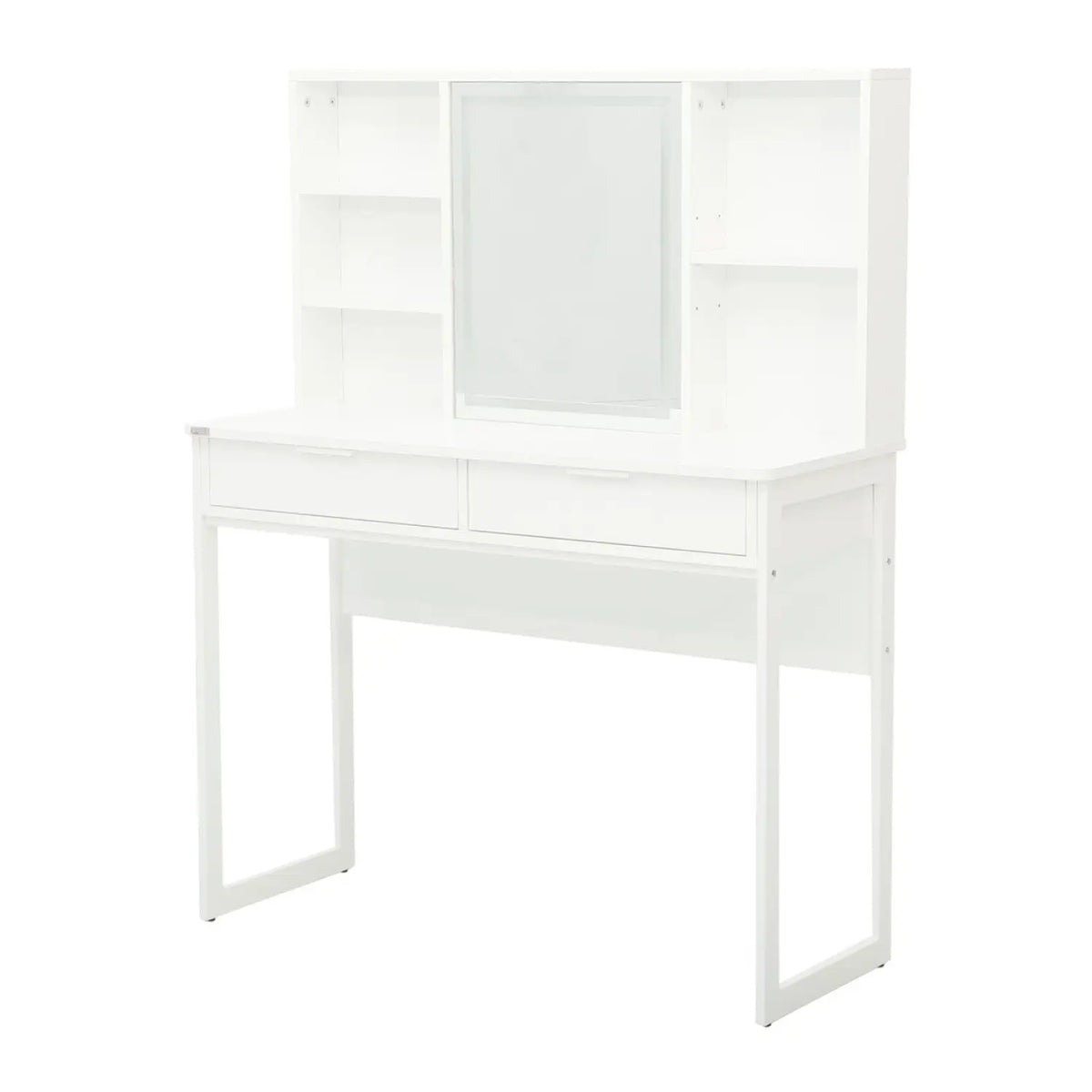 Consolle trucco Corinne 100x40x127cm bianca con specchio LED