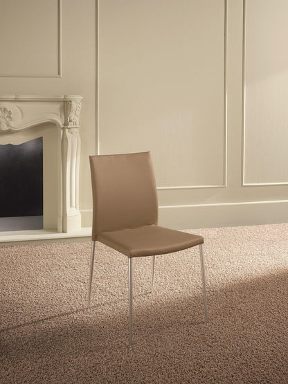 4x Sedia in similpelle marrone 41,5x485h cm