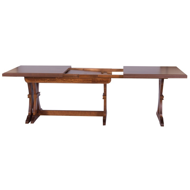 Tavolo in legno massello rettangolare allungabile colore noce 85x180-360xh79 cm