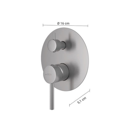 Miscelatore da incasso per doccia con deviatore Garda gun metal 16 x 16 x 5,1 cm