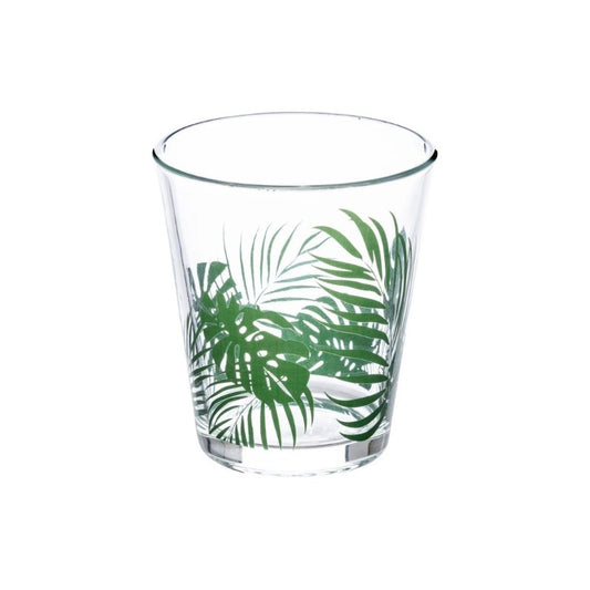 Bicchiere basso Palme verde 33 cl vetro trasparente