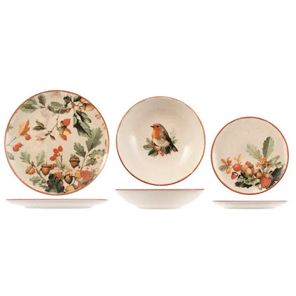 Servizio tavola Crimson Leaves 18 pezzi in stoneware Coupe